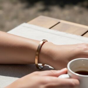 B.Tiff Simplicity Narrow Matte Rose Gold Bangle Bracelet